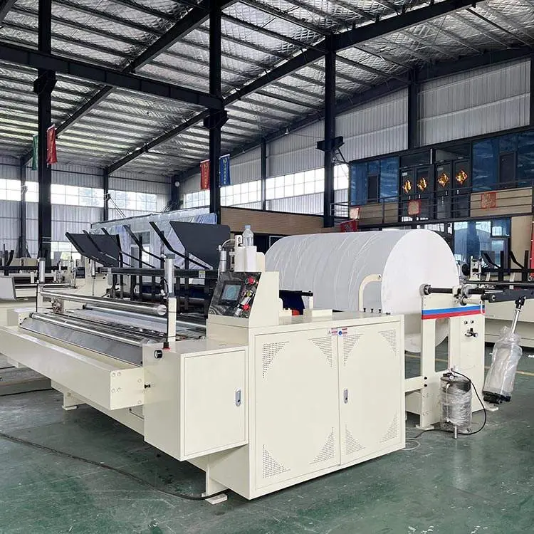 China Manufacturer Automatic Small Toilet Tissue Paper Roll Rewinding Converting Making Machine — view 3