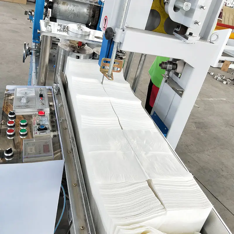 Jumbo Roll Tissue Paper Slitter Small Serviette Paper Folding Color Printing Napkin Paper Making Machine — image 7