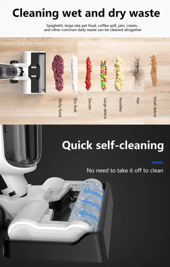 RedKey W12 Wireless Wet Dry Vacuum Cleaner Multi-Surface Smart Cordless Mop Floor Washer Handheld Household Car Hotel Outdoor — image 3