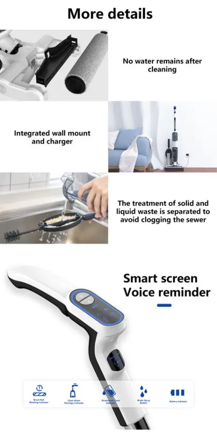RedKey W12 Wireless Wet Dry Vacuum Cleaner Multi-Surface Smart Cordless Mop Floor Washer Handheld Household Car Hotel Outdoor — image 5