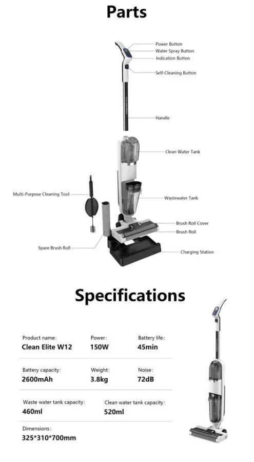 Redkey W12 Cordless Wet/Dry Vacuum Cleaner Smart Handheld Brushless Motor Self-Cleaning 5 Gears Outdoor Car Hotel Household Use — image 6