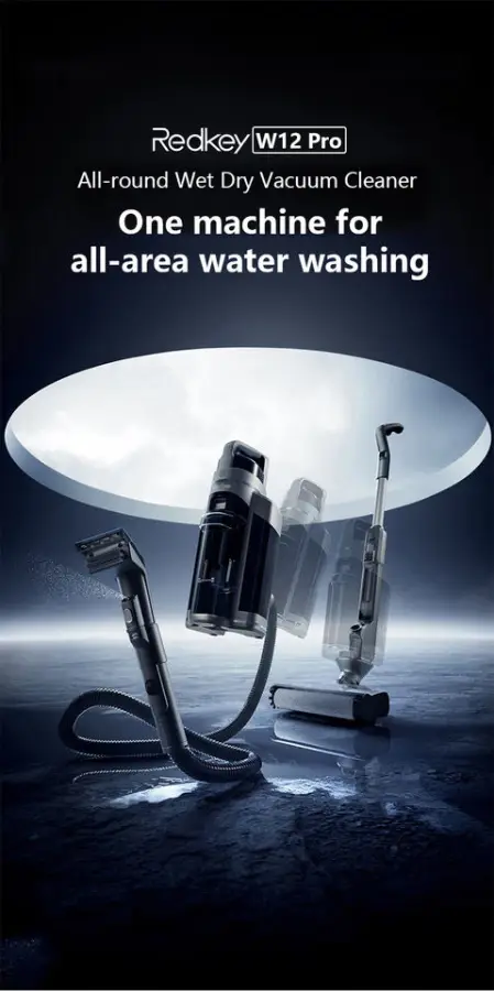 Redkey W12 Pro 3-in-1 Smart Cordless Vacuum Cleaner Wet/Dry Self-Cleaning HEPA Filtration Household Car Use LCD Brushless Motor — image 3