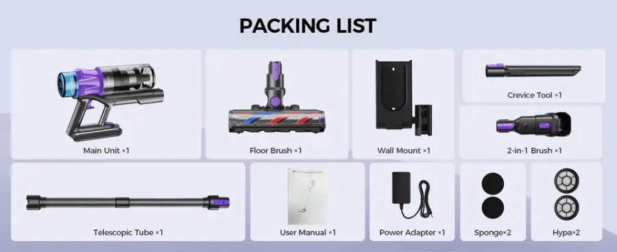 Redkey P9 Pro 28kPa Strong Suction Cordless Stick Vacuum Cleaner LED Lights Cyclone Technology Lightweight 400W Household RV Use — image 6