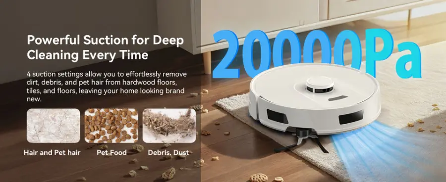 Redroad R11 Automatic Dirt Disposal Wet/Dry Robot Vacuum Cleaner 20000Pa Suction HEPA Filter APP Voice Control LDS Navigation — image 4