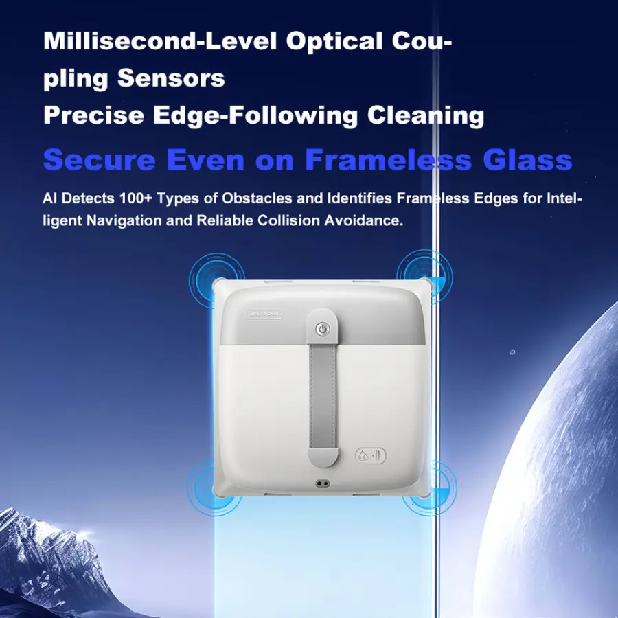 Cleaning Windows Robot Liectroux S9,with 2 roller brushes,6-way water pump spray,10KPa,frameless works,app control,voice prompts — image 5