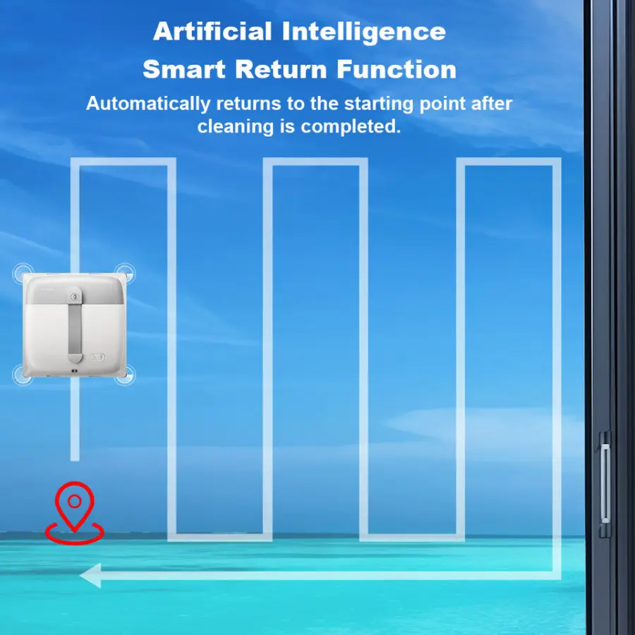 Cleaning Windows Robot Liectroux S9,with 2 roller brushes,6-way water pump spray,10KPa,frameless works,app control,voice prompts — image 7