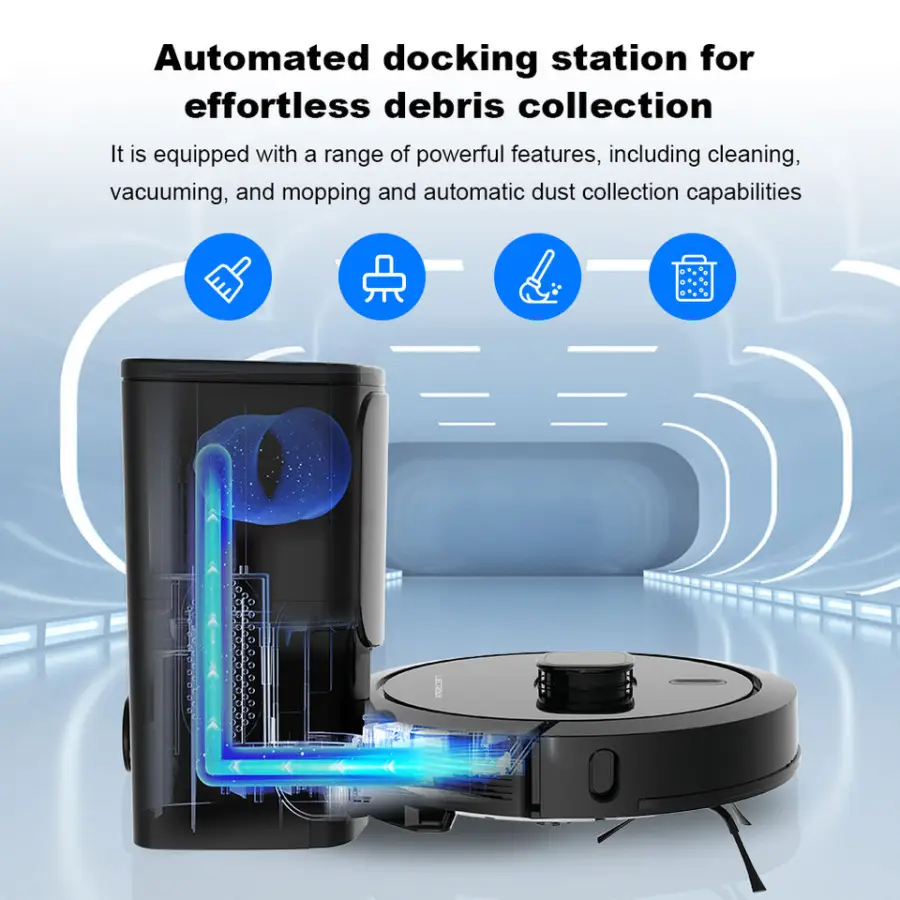 Wholesale OEM LIECTROUX G7 Top Laser Vacuum Cleaner Robot with Self Dust Emptying Station 6500Pa Cleaning Robot — image 3