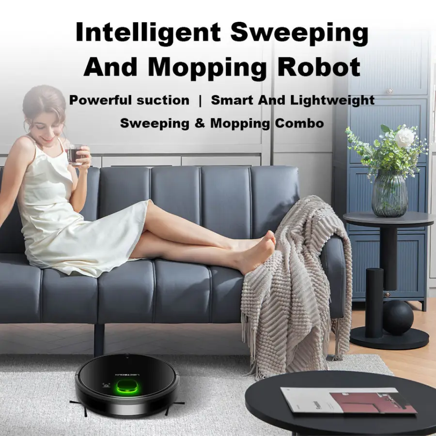 LIECTROUX ZM-013B Cheap Robot Vacuum Cleaner Auto Recharge, Remote Control, Water Tank Wet Mopping Vaccum Sweep — image 3