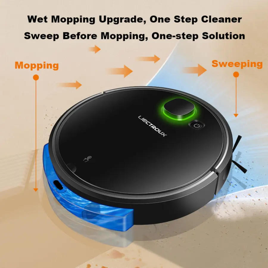 LIECTROUX ZM-013B Cheap Robot Vacuum Cleaner Auto Recharge, Remote Control, Water Tank Wet Mopping Vaccum Sweep — image 7