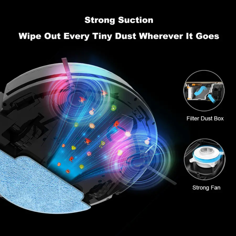 LIECTROUX L200 Robot Vacuum Cleaner Smart Mapping Navigation Household Cleaning Robot 2in1 DustbinWater Tank — image 3