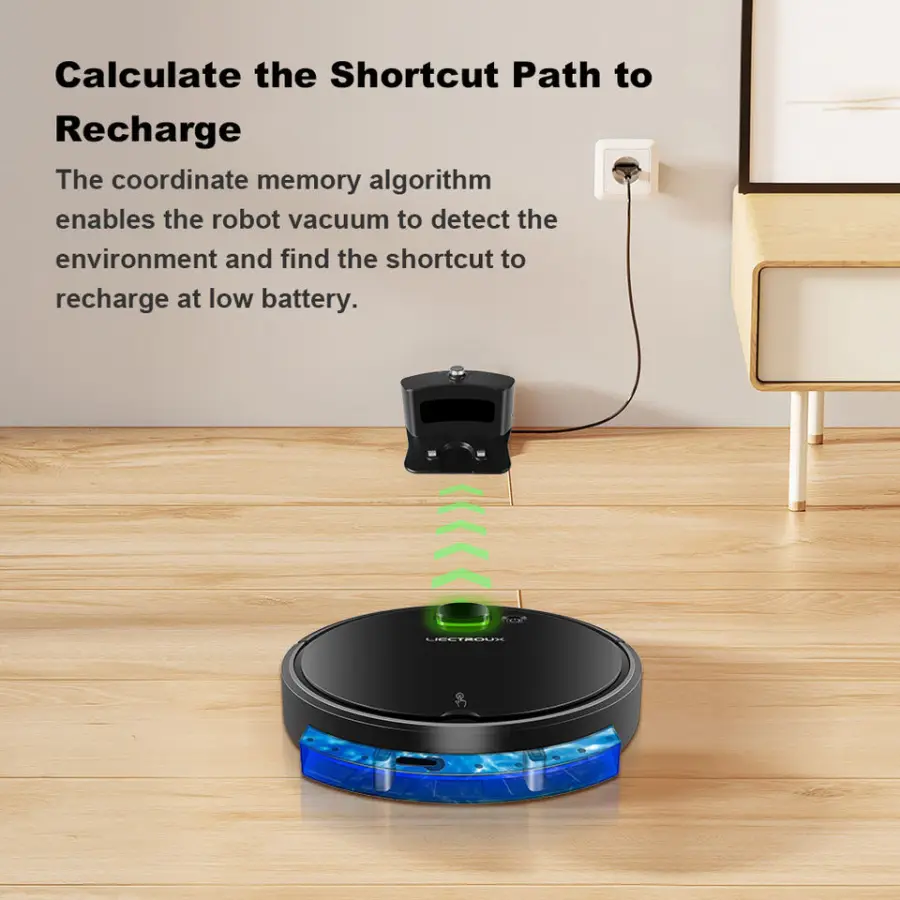 LIECTROUX ZM-013B Economic Cheap Robot Vacuum Cleaner With Charging Station for Auto Recharge, Remote Control Wet Mopping — image 7