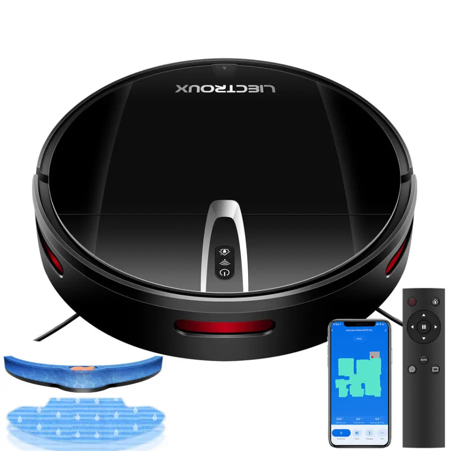 LIECTROUX V3S PRO Robot Vacuum Cleaner and Wet Mop Combo,Smart Mapping,WiFi App,4KPa Suction,Brushless Motor,,Ideal for — view 1