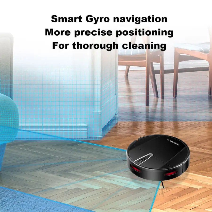 LIECTROUX V3S PRO Robot Vacuum Cleaner and Wet Mop Combo,Smart Mapping,WiFi App,4KPa Suction,Brushless Motor,,Ideal for Pet Hair — image 3