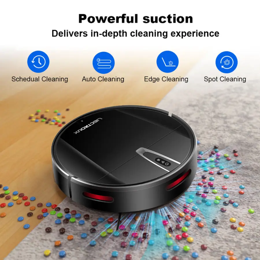 LIECTROUX V3S PRO Robot Vacuum Cleaner and Wet Mop Combo,Smart Mapping,WiFi App,4KPa Suction,Brushless Motor,,Ideal for Pet Hair — image 7