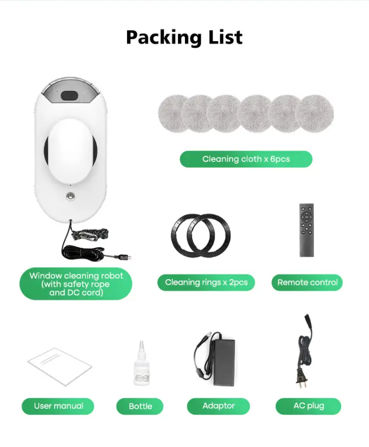 New Fully Automatic Household Window Cleaning Robot App-Controlled Electric Intelligent Navigation Dual Water Spray 3 Mo — view 6