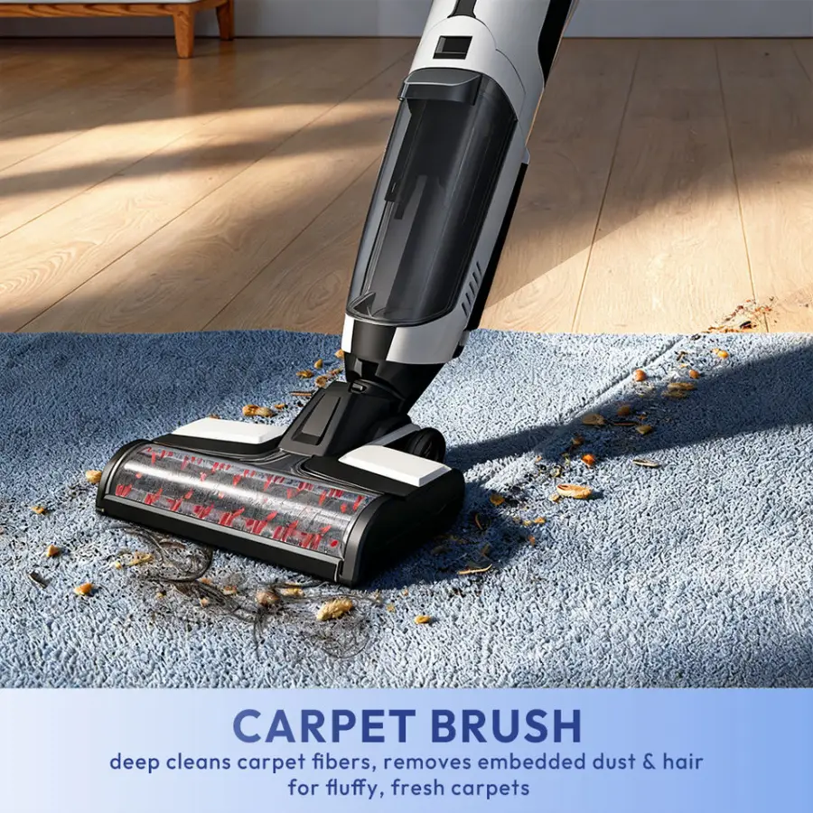 Cordless Wet Dry Vacuum Cleaner Self-Cleaning HEPA Voice Assistant LED Display | German Language Support | Household Hotel Use — image 3