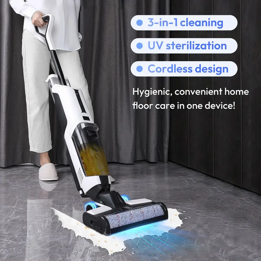 Cordless Wet Dry Vacuum Cleaner Self-Cleaning HEPA Voice Assistant LED Display | German Language Support | Household Hotel Use — image 4