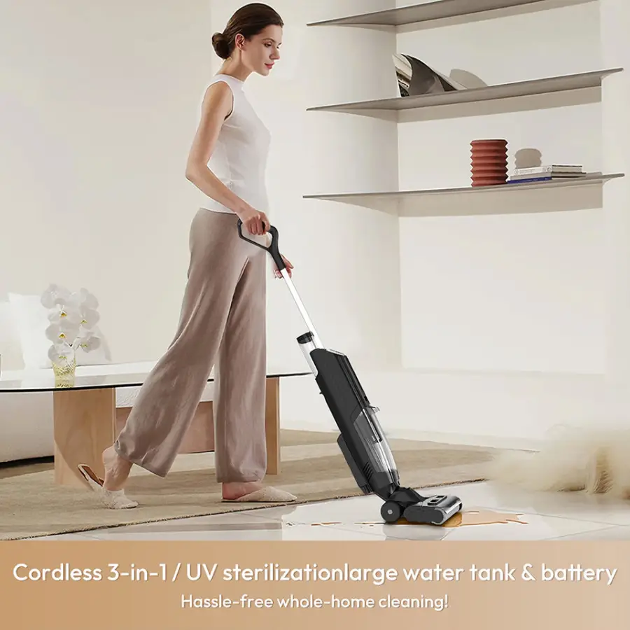 All-in-One Wet Dry Vacuum Cleaner Self-Cleaning HEPA Filter LED Display & Voice Assistant German Edge Clean for Home & Hotel — image 5