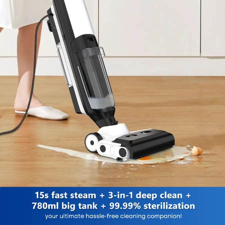 Smart German Vertical Wet Dry Steam Vacuum Cleaner Self-Cleaning Function High-Efficiency Suction HEPA Filter 1500W LED — view 5