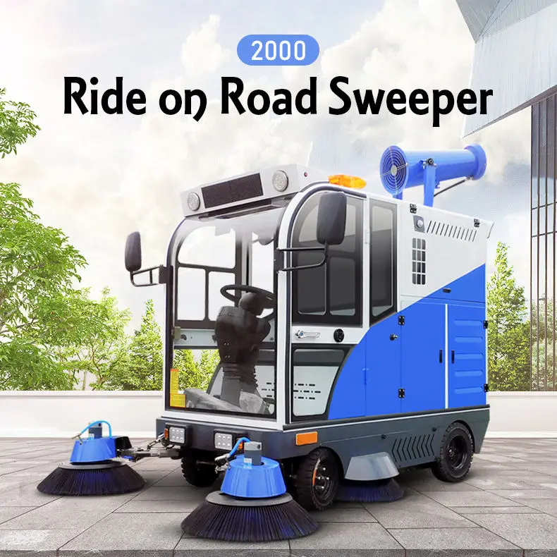 Industrial Floor Sweeper Street Road Cleaner Driving on Cleaning Machine Floor Sweeper — view 5