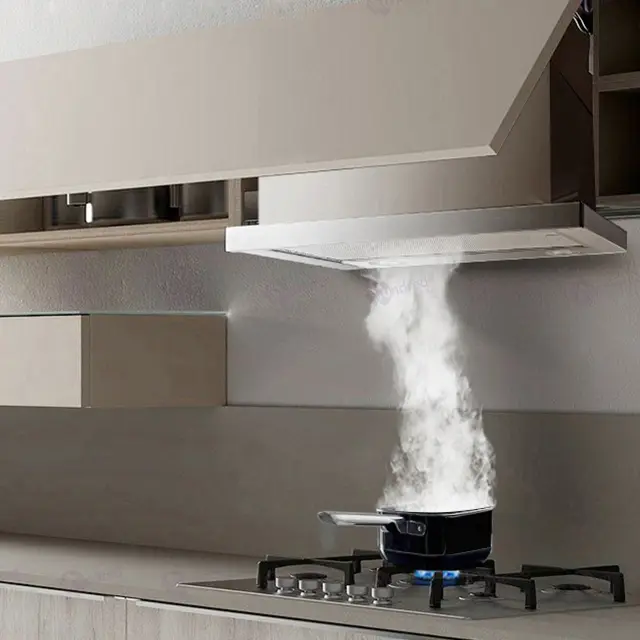 Kitchen Hood 60cm Slide Out Extractor Fan Hood Cooker RV Telescoping Ultra-thin Small Chimneys Adjustable Ventilation Range Hood — image 4