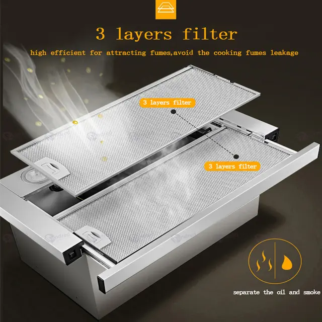 Kitchen Hood 60cm Slide Out Extractor Fan Hood Cooker RV Telescoping Ultra-thin Small Chimneys Adjustable Ventilation Range Hood — image 6