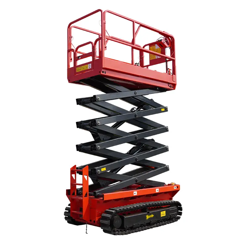 Aerial Working Lift Platform 10m Load Capacity 320kg Self-Propelled Tracked Scissor Crawler Scissor Lift — view 1