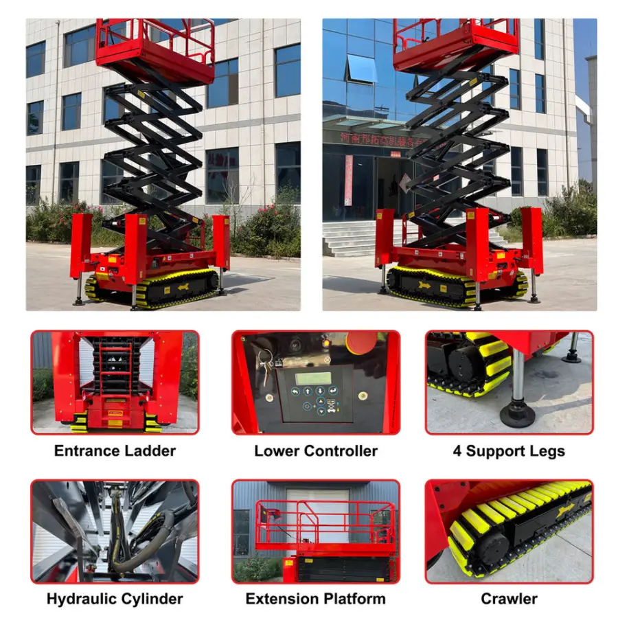 Aerial Working Lift Platform 10m Load Capacity 320kg Self-Propelled Tracked Scissor Crawler Scissor Lift — image 5