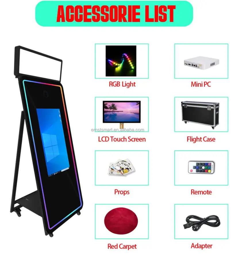 70 Inches Led Light Frame Portable Mirror Selfie Smart Touch Mirror Photo Booth Affordable Magic Mirror Photo Booth — image 5