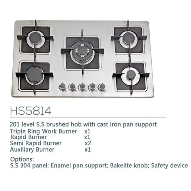 Gas Hob with 6 Burners Household Kitchen Stainless Steel Gas Stove With Safety Device Gas Cooker — view 3