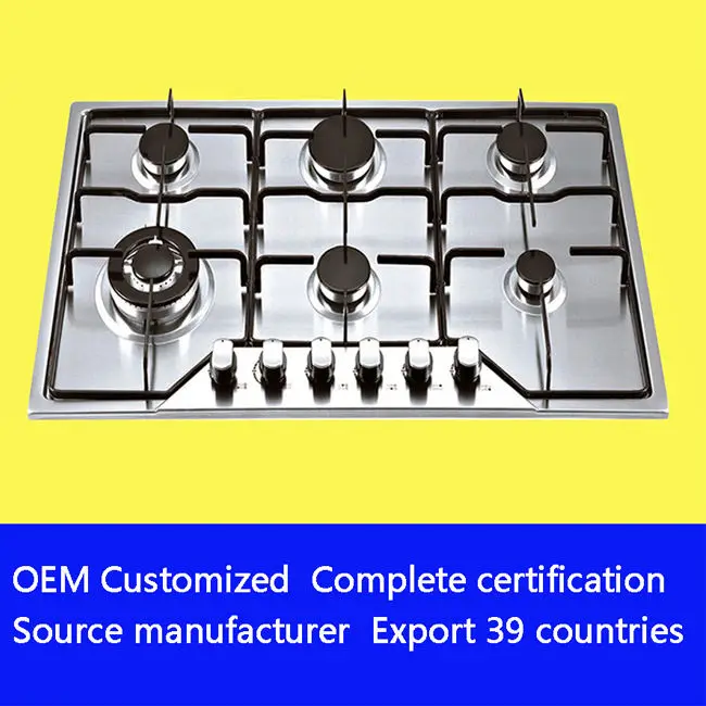Gas Hob with 6 Burners Household Kitchen Stainless Steel Gas Stove With Safety Device Gas Cooker — view 6
