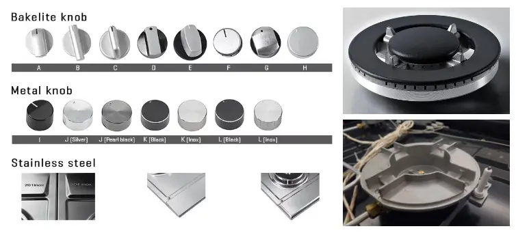 Built in 5 burner Gas Stove LPG LNG Universal Stove Home Stainless Steel Electronic Ignition Household Kitchen Cooker — image 4