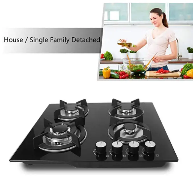 Cooking Appliances Counter Top Built in Gas Stove 4 Burners Glass Top Gas Cooktop Hot Selling and Cheap Household Gas Co — view 4