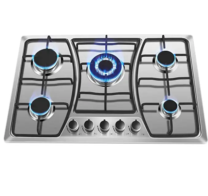 5 Burner Stainless Steel Gas Cooktop 5 Italy Sabaf Sealed Burners for Home Kitchen Gas Cooker — view 1
