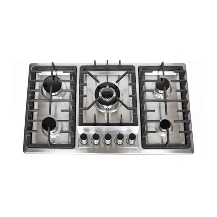 Built in Gas Stove LPG LNG Universal Home Gas Cooker Cooktops Kitchen 5 Big Burners Stainless Steel Exported to 43 Count — view 1
