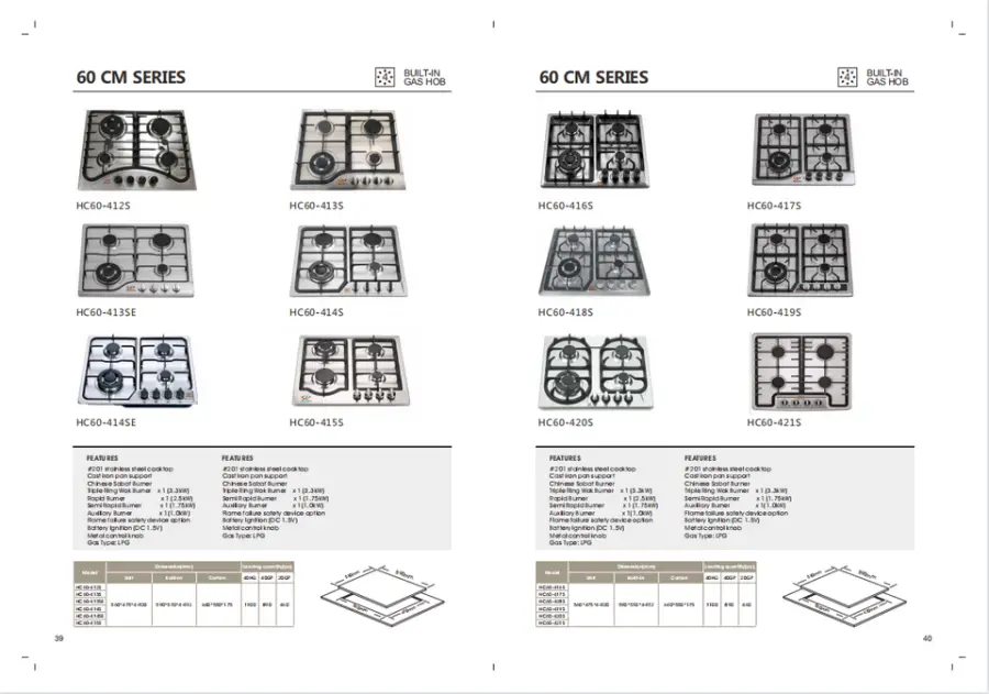 Built-In Four 4 Burners Head Gas Hob Stove Easy Clean NG/LPG Cooking Home Gas Cooker — image 6