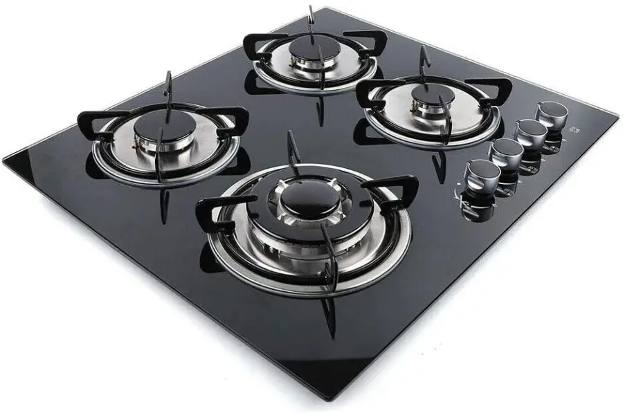 4 burner Gas Hob Glass Stove Cast Iron Gas burner Cooker High Power Gas Stove — image 5