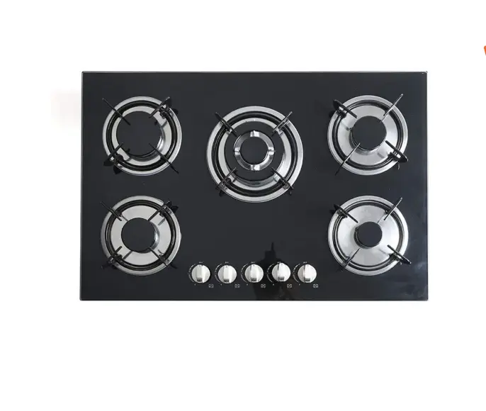 Five Burner Household Gas Stove Built-in Glass Stove in Kitchen Stove Top 110/220V Ignition Gas Cooker FFD Bestseller Ch — view 3