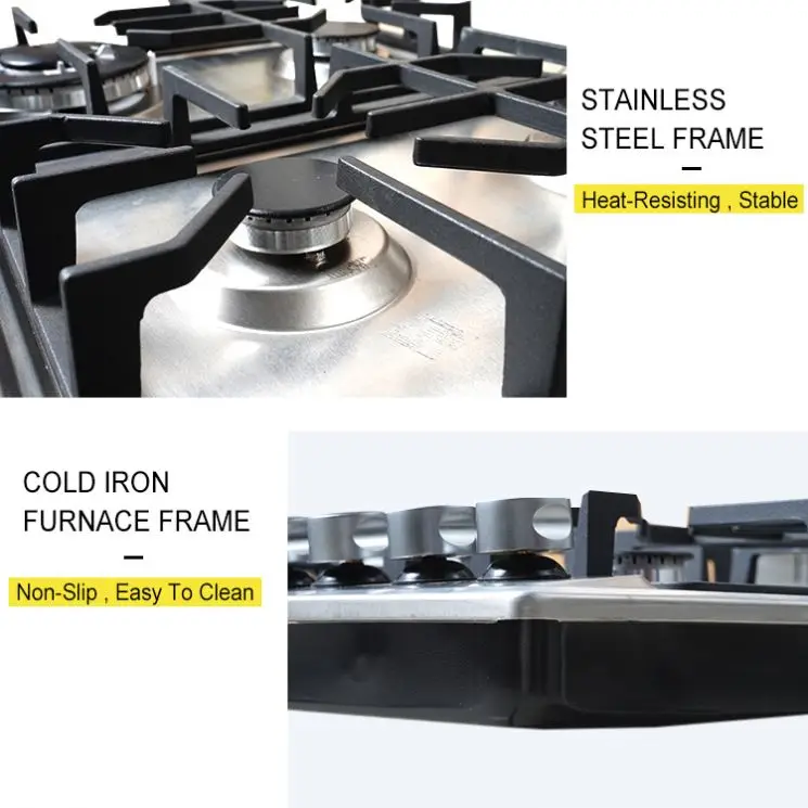 4 burner China Gas Kitchen Stove High Pressure Built in Home Cooking Appliance Gas — view 3