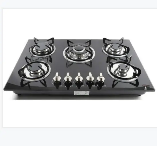 Built in 5 Burners Gas Cooker Liquefied Petroleum Gas Natural Gas Stove Glass Propane Household Kitchen Countertop Stove — view 1