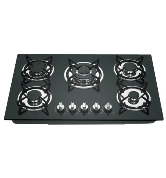 Home Kitchen Appliance 5 burner Built in NG Gas Stove Cooker with Flameout protection Glass Top Gas Cooktop — view 1