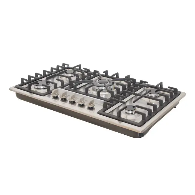 Built in Gas Stove Hotplate Factory with 5 Burners Cooker Cast Iron Pot Frame Strong Fire Stainless Steel Gas Free Conve — view 1