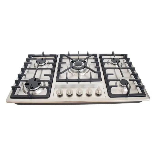 Built in 5 burner Gas Stove LPG LNG Universal Cooker Home Stainless Steel Electronic Ignition Household Kitchen Cooker — view 1