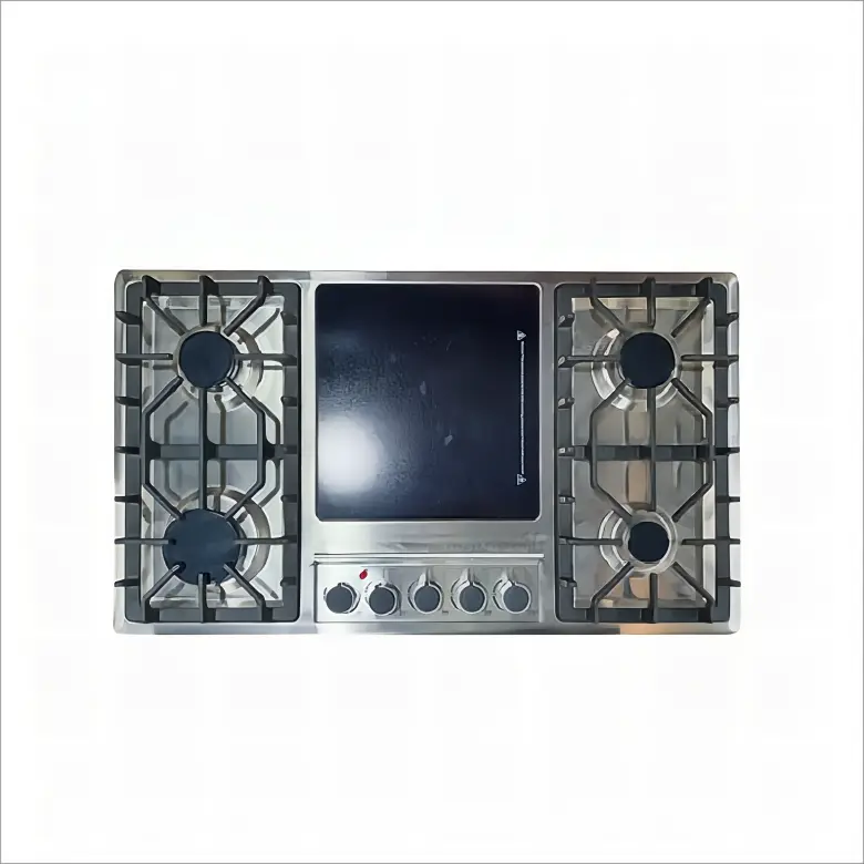 4 Burners Gas Stove and 1 Electric Stove Built in Stainless Steel Stove Electronic Ignition Household Kitchen Utensils F — view 1