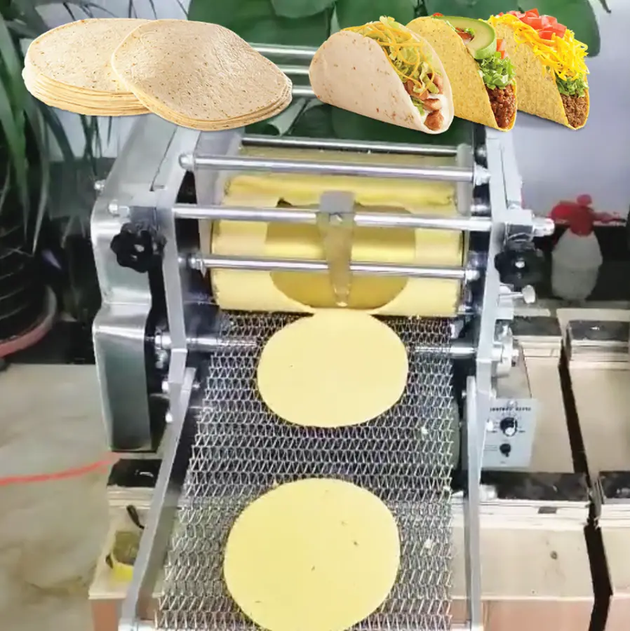 Full Automatic Industrial Flour Corn Mexican Tortilla Machine Taco Roti Maker Press Bread Grain Product Tortilla Making — view 1