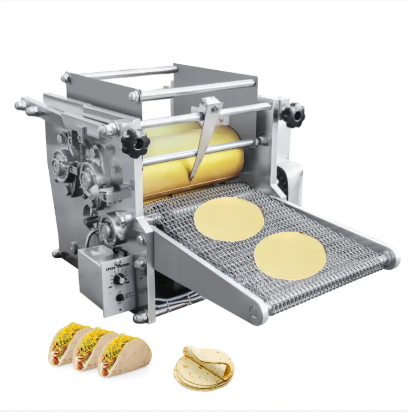 Full Automatic Industrial Flour Corn Mexican Tortilla Machine Taco Roti Maker Press Bread Grain Product Tortilla Making Machines — image 5