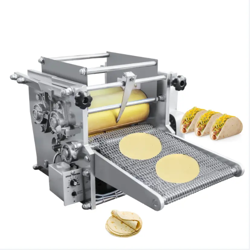 Full Automatic Industrial Flour Corn Mexican Tortilla Machine Taco Roti Maker Press Bread Grain Product Tortilla Making Machines — image 7