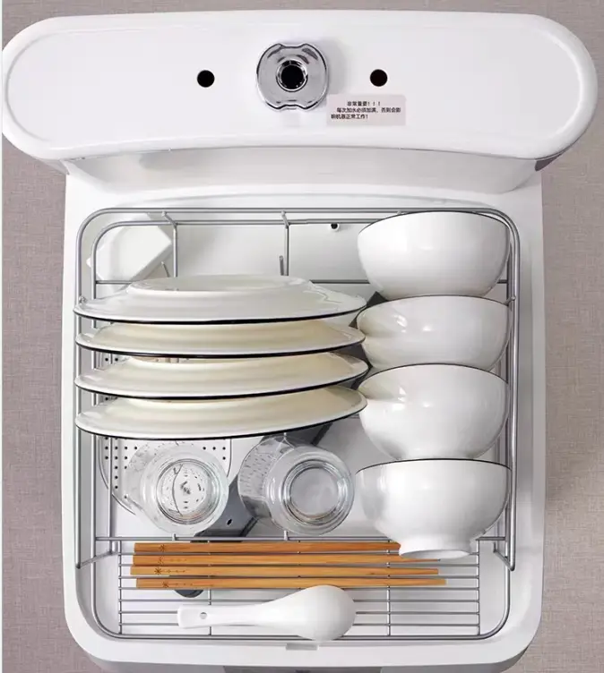 Independent Mini Tabletop Portable Compact Sterilizer Visible Window Tableware Household Electric Table Automatic Dishwa — view 3
