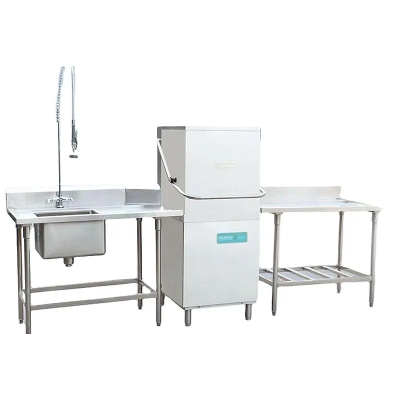 CE Certified Commercial Stainless Steel Freestanding Hotel Dishwasher Energy Saving Hood Door 8 Sets Capacity Electric/M — view 1