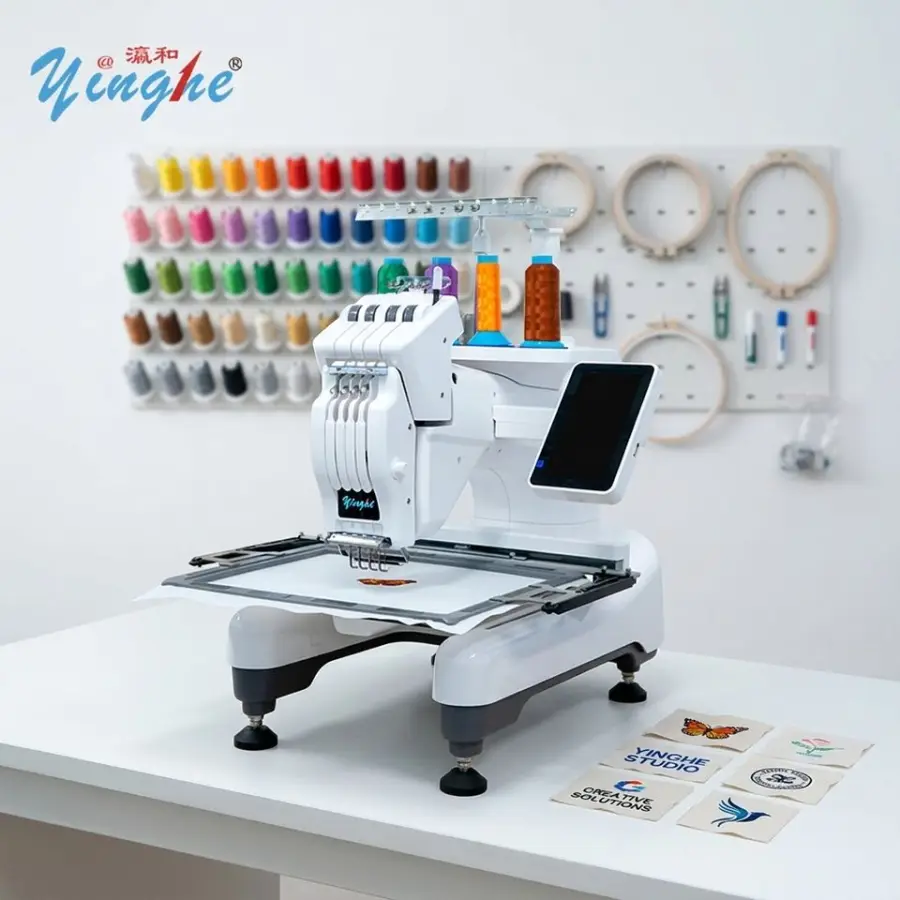 SA JHB Local YINGHE 2026New Popular 1 Head 4 Needle Desktop Embroidery Machine Tshirt Cap MagneticFrame Easy-operate Touch-panel — image 6